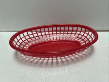 Vintage TableCraft 1074R Red 9-3/8" x 6" Oval Basket - 8 In Total