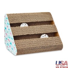 Multicolor 3-Sided Cat Scratcher Activity Center W/ Catnip  Ball Tracks New