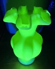 Vintage Fenton Lime Sherbet Custard Uranium Glass Satin Ruffled Vase