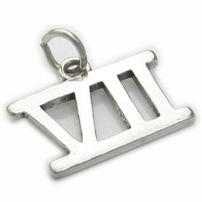 Roman Numeral Number 7 sterling silver charm .925 x 1 VII Numerals charms