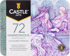 Castle Art Supplies 72 Harmonious Colouring Pencils for Adult Artists Wax based