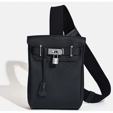 Kelly Bag Unisex Chest New 2025 High Quality First Layer Cowhide Crossbody Bag