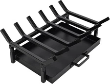 Fireplace Grate 17 Inch with Tray Ash Pan,Fireplace Log 17 inch 