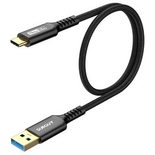 SUNGUY 10Gbps Android Auto USB C Cable, 1.5FT 3A 3.1 Gen 2 1.5FT, Black