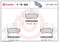 Brembo Bremsbelagsatz, Scheibenbremse P 79 005 FüR Suzuki Subaru Tata