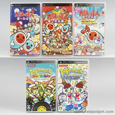 Taiko no Tatsujin Portable 1+2+DX Drum Master & Pop'n Music Portable 1+2 PSP JPN - Photo 1/4