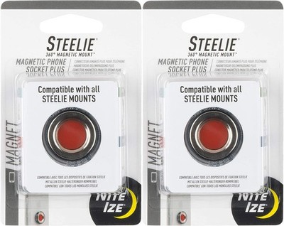 Nite Ize Steelie 360° Magnetic Mount Magnetic Phone Socket Plus (2-Pack)