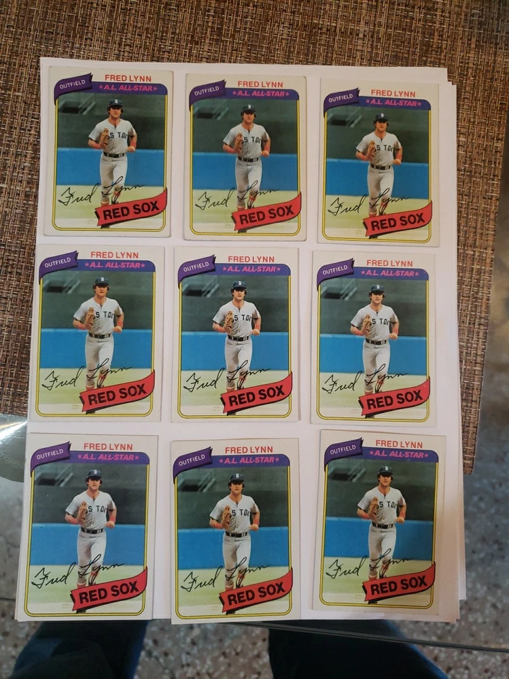 Lote de 100 tarjetas 1977-1980 Red Sox Fred Lynn HOF ALL STAR Foto 3 de 4