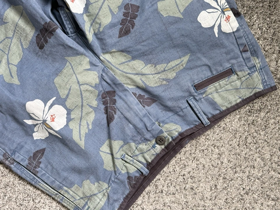 Gap Blue Palm Tropical Floral Chino Shorts Mens Sz 32 Pockets Cotton Coastal - Image 2 of 4