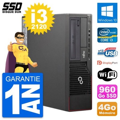 PC Fujitsu Esprimo E700 E90 + Dt Intel i3-2120 RAM 4Go SSD 960Go Windows 10 Wifi