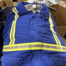 Bulwark JLPCNV1 FR HI-VIS Quilted Parka Men's Jacket Sz 4xl reg post blue