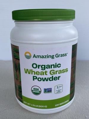 AMAZING GRASS Organic Wheat Grass Powder 1.76 Lbs 100 Servings Gluten-Free 04/26