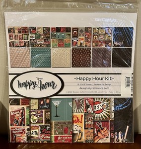 NEW Reminisce HAPPY HOUR KIT Scrapbooking Paper Kit 2020 Beer & Cocktail Drinks