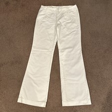 Halogen Women s Sailor Pants - Size 8 - White Wide Leg 8-Button Closure VTG 90s