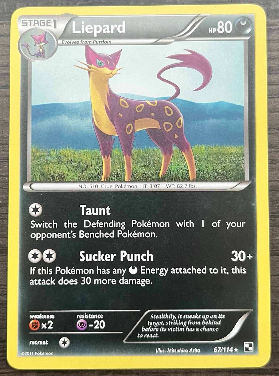 Liepard 67/114 Pokemon TCG Black & White Base Set Rare Non Holo MINT NM