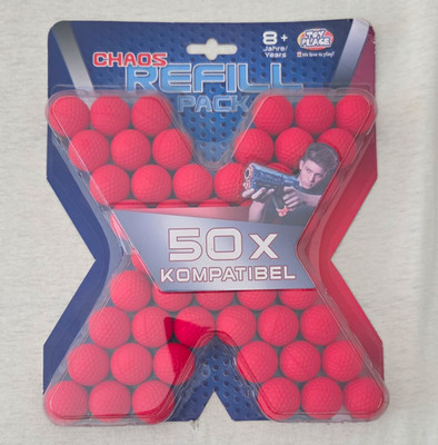 X-Shot Chaos Refill Pack 50 kompatible Ersatzbälle Rot