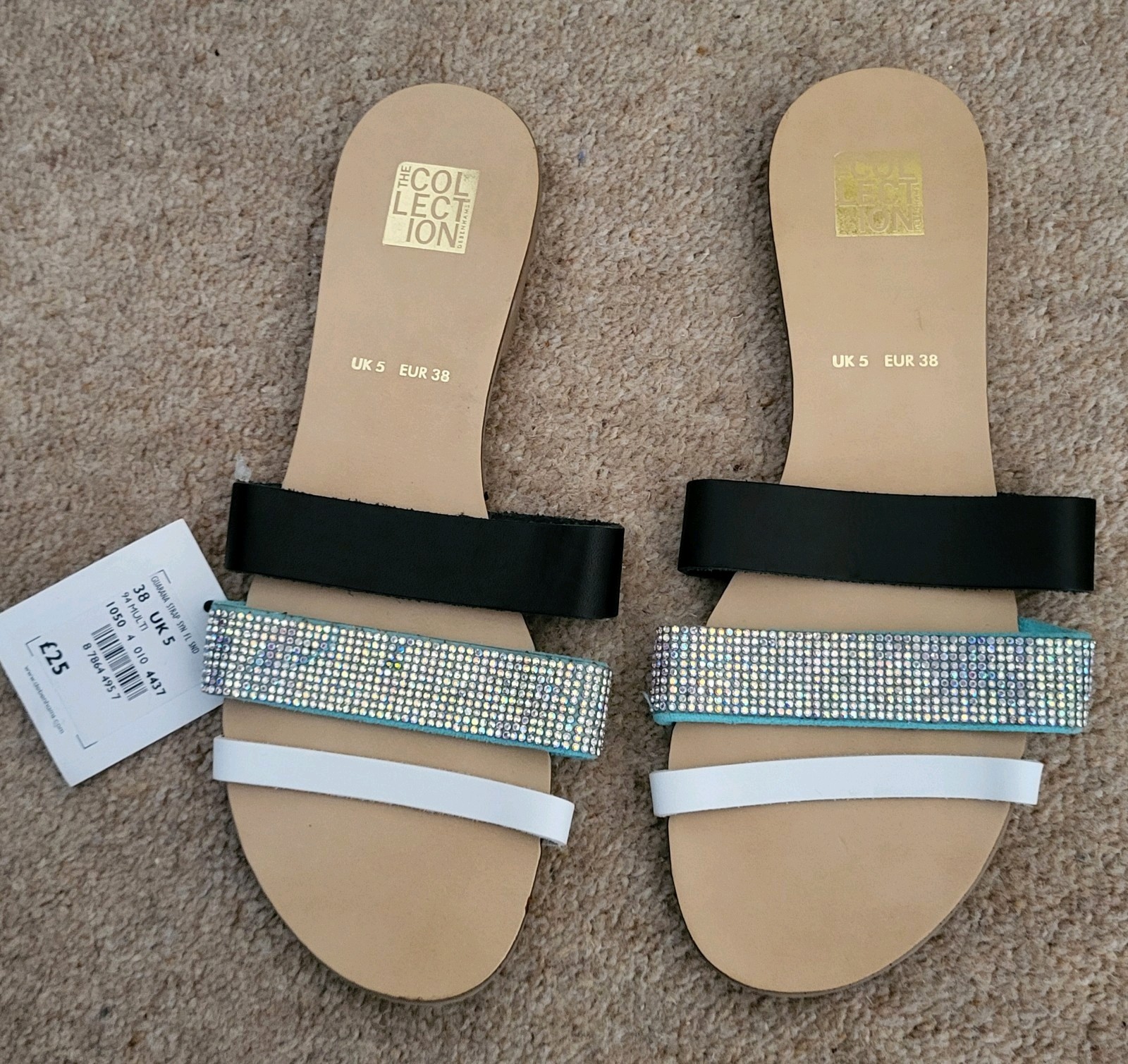 APL Debenhams Collection Mules Triple Strap Taglia 5 Nuovo con etichette