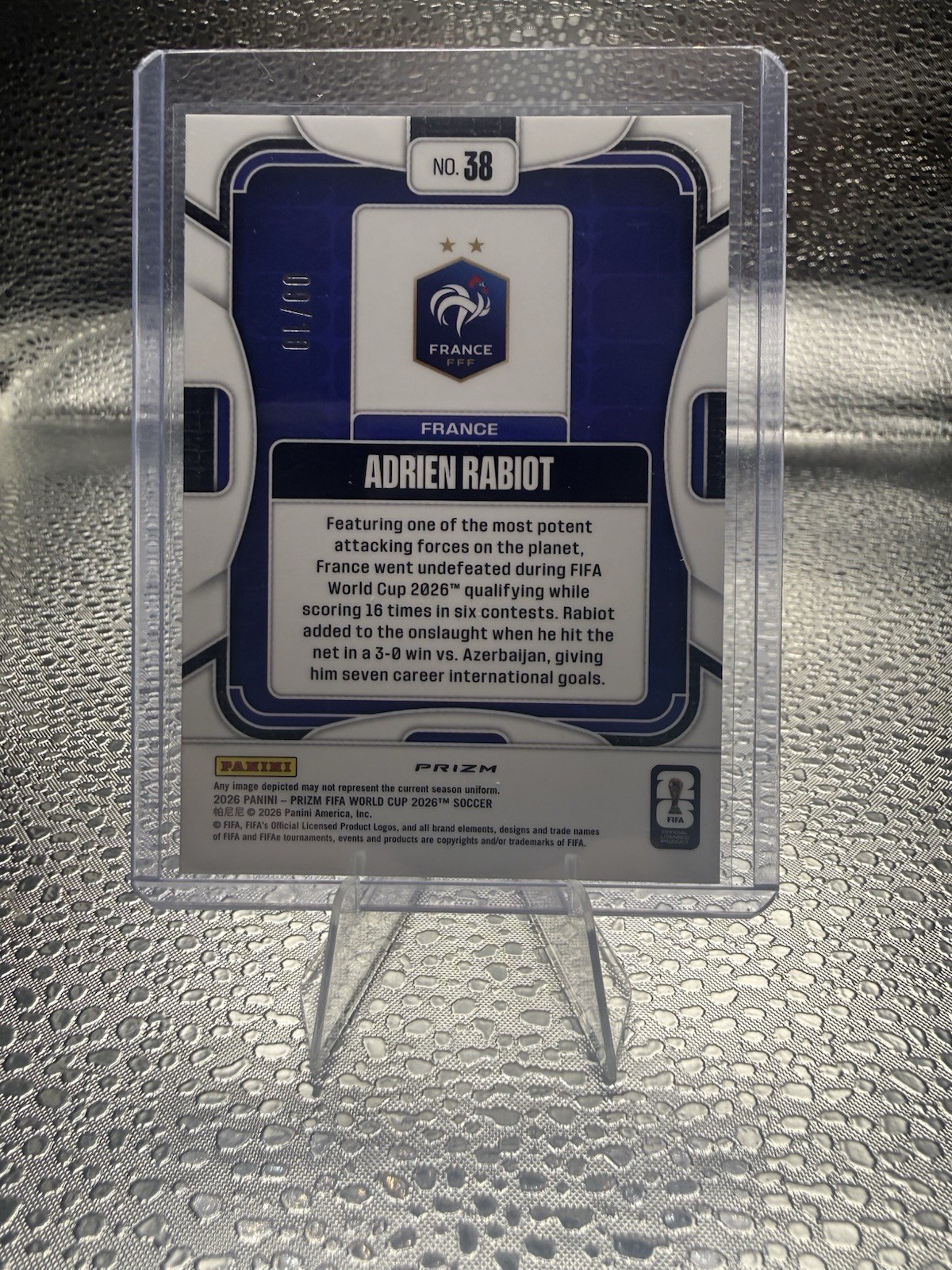 2026 Prizm FIFA World Cup Adrien Rabiot #38 Celestial Gold Lattice /10 🔥 view 2