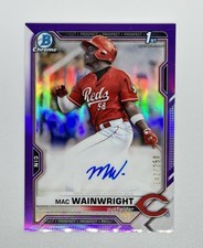 Bowman Chrome 2021 Mac Wainwright Purple Refractor Auto /250 1st bowman