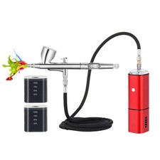 Airbrush Kit with Compressor Portable Cordless, Rechargeable Auto Stop Dual A...