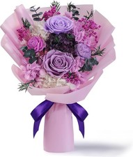 Flowers for Delivery Prime,Purple Roses Preserved Flower Bouquet, Preserved E...