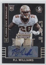 2015 Panini Contenders Draft Picks Bowl Ticket 93/99 PJ Williams #230 Auto 3j2