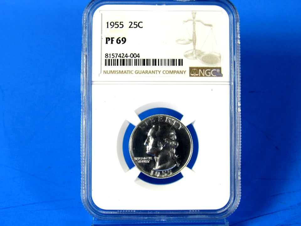 1955 to 1964 P,  10-Coin Set, Washington Quarters  NGC  Pf 69  Beautiful  WS-03 - Image 4 of 4