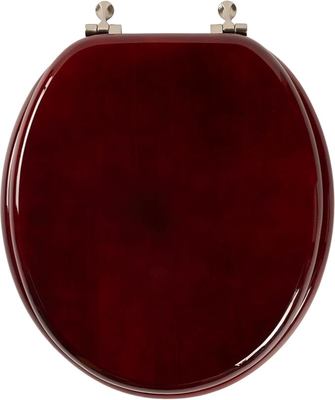 Toilet Seat, Solid Wood, Rubber Wood, High Gloss Finish, Mah