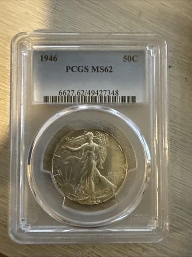 1946 walking liberty half dollar Ms 62 PCGS