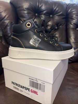 Patrizia Pepe Mädchen Sneaker Größe 33, Leder, Neu, Schnürstiefeletten