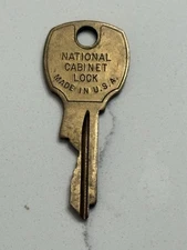 Vintage Brass Key National Cabinet Lock 4212 PO USA Made