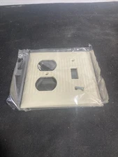 Vintage SIERRA Ribbed Ivory COMBO Switch Outlet Wall Plate D-18 Cover Electrical