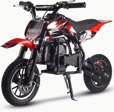 Gas 50cc Kids Mini Dirt Bike Red 2-Stroke Power Bike Weight Support Up to 130lb