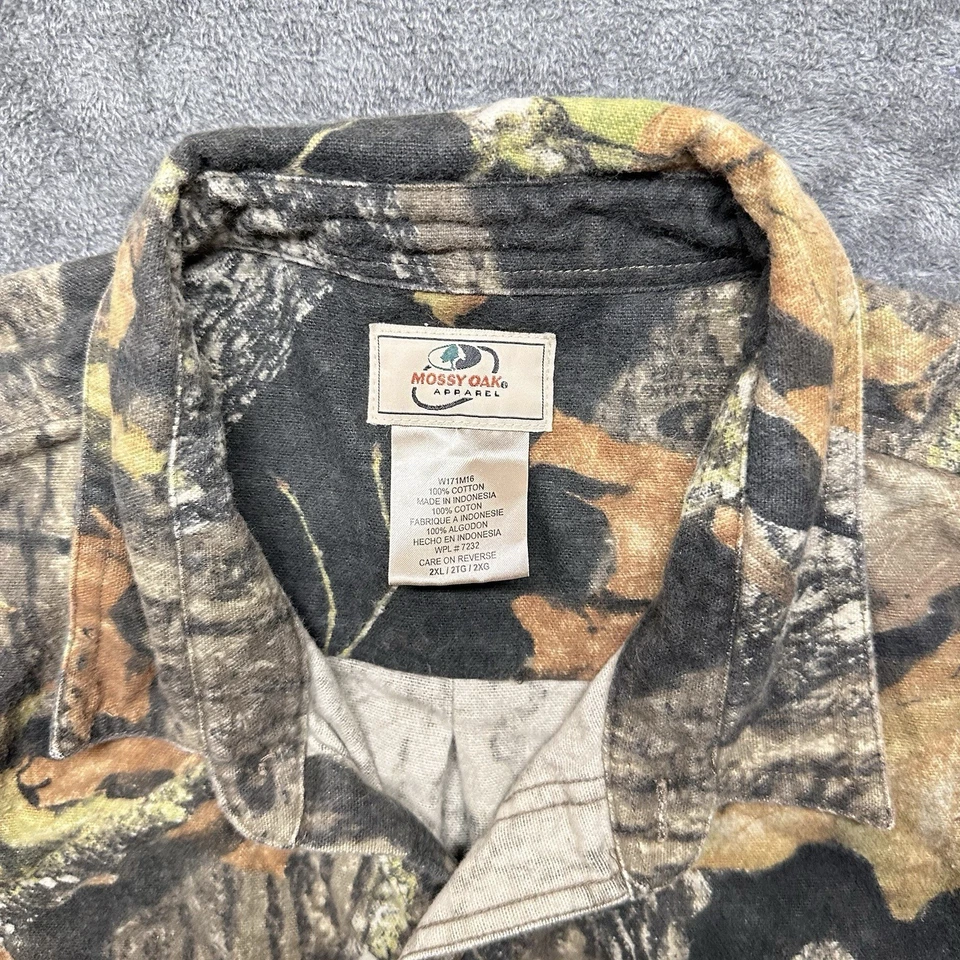 Camisa De Colección Roble Mossy Para Hombres XXL Abotonada Camuflada Gamuza Pesada Bosque Caza Foto 4 de 4