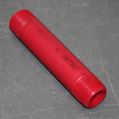 Nibco Polyvinylidene Pipe Nipple 6529 1X6, 1'' NPT x 6'', Chemtrol Kynar, SCH 80