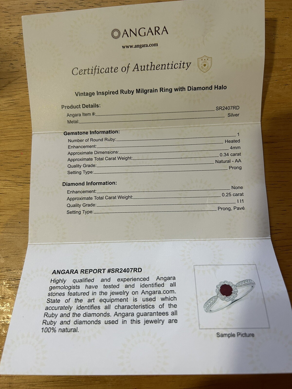 Angara Solitaire Ruby Diamond Pave Sterling Silve… - image 2