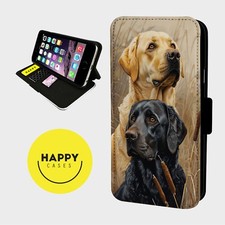 LABRADOR BEST FRIENDS CUTE - Faux Leather Flip Phone Case Cover - iPhone/Samsung