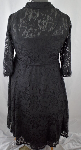 Torrid Lace Shirt Dress Plus Size 1X 14/16 Black Rose 3/4 Sleeve and Pockets NWT - Picture 8 of 13