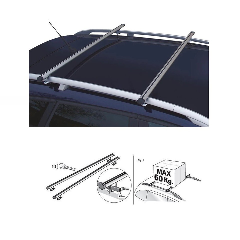 Compatible Con Dacia Sandero STEPWAY 2021-2023 Barra Transversal Para Techo De Coche Modelo Gris