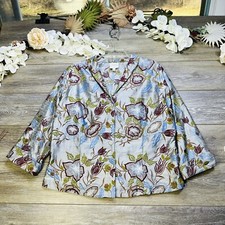 Vintage Silk Womens Blazer Jacket Sz 4 100 Silk Made In USA Embroidered Flowers