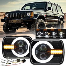 Pair 5x7 7x6 Led Headlights For Jeep 84-2001 Cherokee Xj For 86-1995 Wrangler Pair 5x7 7x6 Led Headlights For Jeep 84-2001 Cherokee Xj For 86-1995 Wrangler