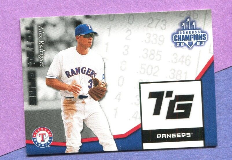 ALEX RODRIGUEZ TEXAS RANGERS 2003 DONRUSS CHAMPIONS BASEBALL CARD TOTAL