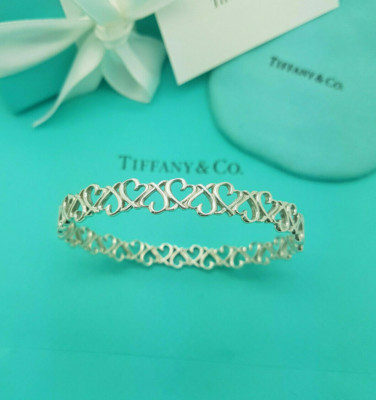 Tiffany & Co. Sterlingsilber Paloma Picasso liebevolles Herz großer Armreif Armband