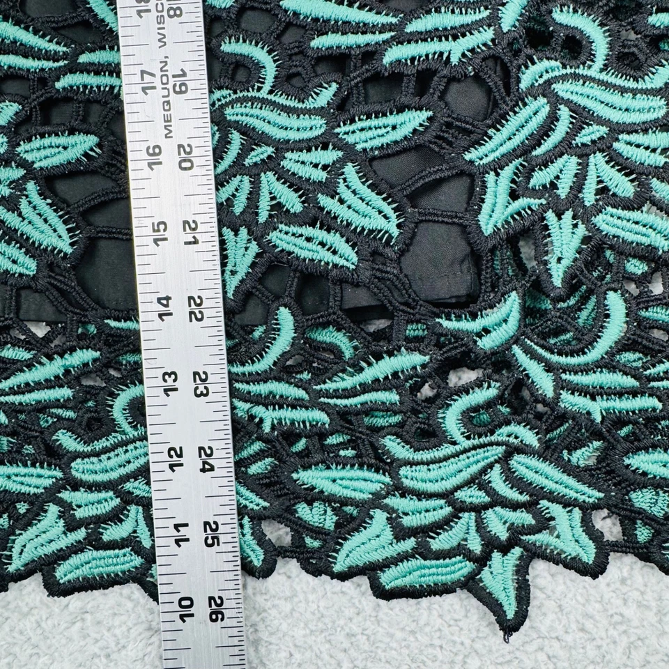 Falda de encaje Baraschi talla 0 negra verde azulado festoneada superpuesta Anthropologie nueva con etiquetas Foto 4 de 4