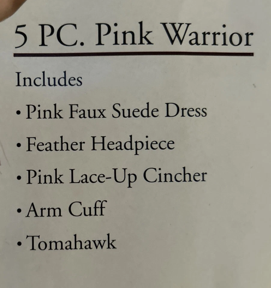 New Leg Avenue Sexy Adult 5 Pc Pink Warrior Halloween Costume Size M/L - Image 4 of 4