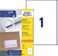 Avery Zweckform 3418 Universal Etiketten (100 Klebeetiketten, 200X297Mm Auf A4,
