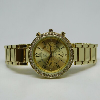 NY&C 13959 Gold Tone Quartz Analog Ladies Watch Sz. 7 3/4''