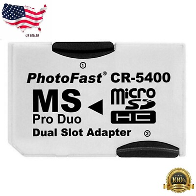  Dual Micro SD TF to Memory Stick MS Pro Duo PSP Card 2 Slot Adapter Converter S