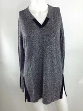 Smartwool Women Shadow Pine Tunic Sweater Black/Moonbeam Medium 19082-C46 C