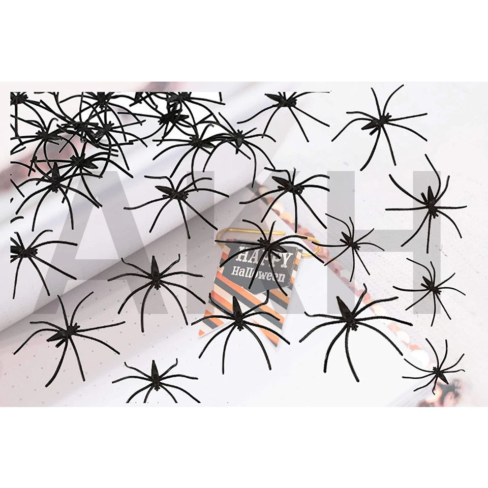 Decoraciones de Halloween 40 piezas Espeluznante Horror Negro Plástico Arañas Insectos Foto 4 de 4